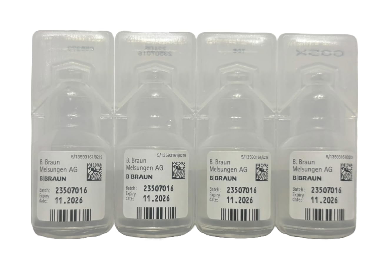 Sterile Saline Mixing Solution 0.9% Sodium Chloride โ 4 x 5ml Ampoules โ Sterile Water for Dilution, Lab Use, Cosmetic Prep