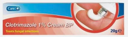 Clotrimazole 1% Anti-fungal Skin Cream 20g – treatment of fungal skin infections including Ringworm, Fungal Nappy Rash, Infections of the Armpit, Groin, Toes and skin folds and Thrush