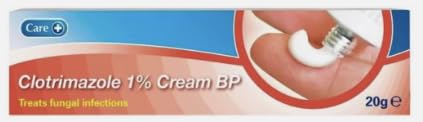 Clotrimazole 1% Anti-fungal Skin Cream 20g – treatment of fungal skin infections including Ringworm, Fungal Nappy Rash, Infections of the Armpit, Groin, Toes and skin folds and Thrush