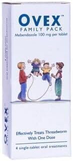 Ovex Family Pack – 4 Oral Tablets – Effective Treatment for Threadworm